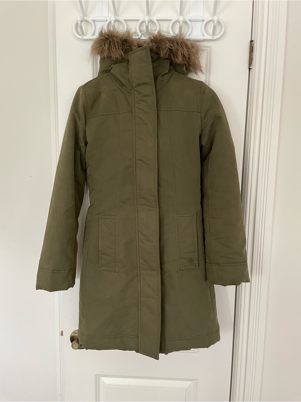 Talula Babaton green winter coat, condition gently worn, has a hood